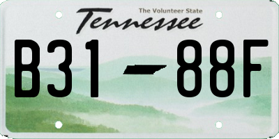 TN license plate B3188F