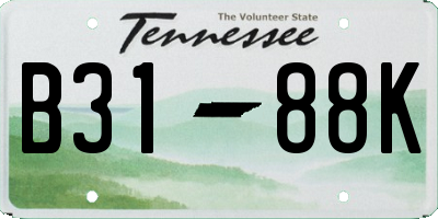 TN license plate B3188K