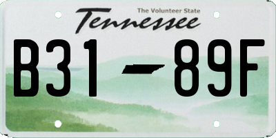 TN license plate B3189F
