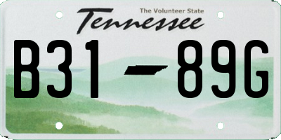 TN license plate B3189G