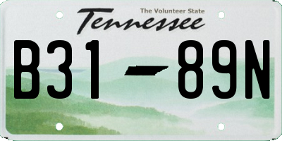 TN license plate B3189N