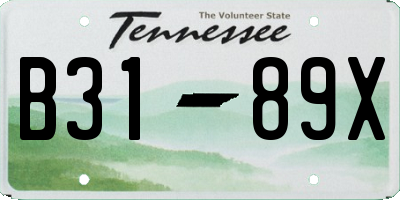 TN license plate B3189X