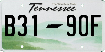 TN license plate B3190F