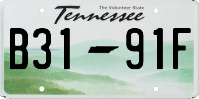 TN license plate B3191F