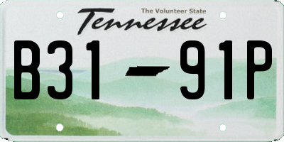 TN license plate B3191P