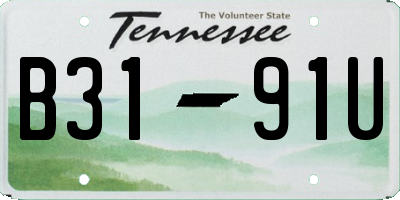 TN license plate B3191U