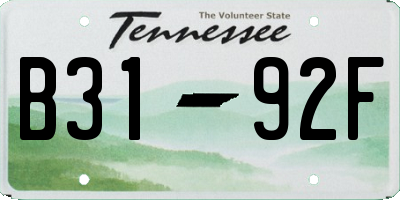 TN license plate B3192F