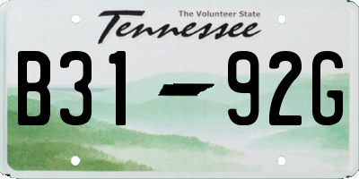 TN license plate B3192G
