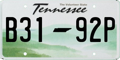 TN license plate B3192P