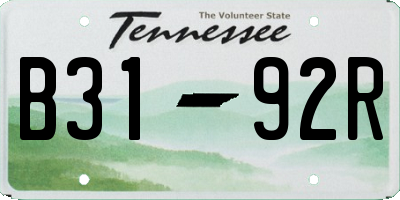 TN license plate B3192R