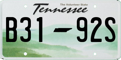TN license plate B3192S