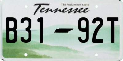TN license plate B3192T