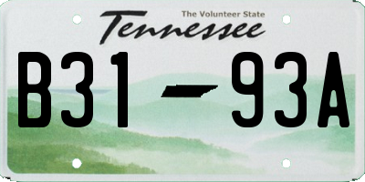 TN license plate B3193A