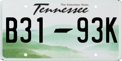 TN license plate B3193K