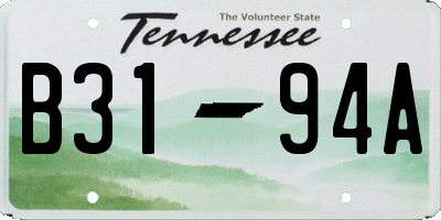 TN license plate B3194A