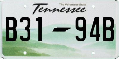 TN license plate B3194B