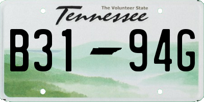 TN license plate B3194G