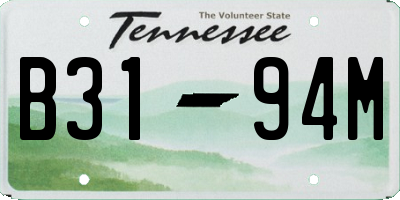 TN license plate B3194M