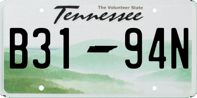TN license plate B3194N