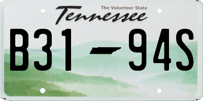 TN license plate B3194S