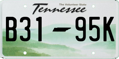 TN license plate B3195K