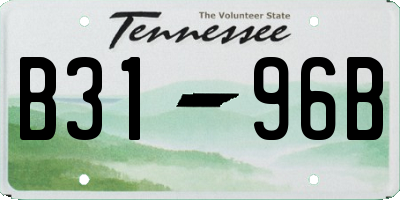 TN license plate B3196B