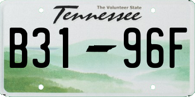 TN license plate B3196F