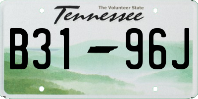 TN license plate B3196J