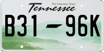 TN license plate B3196K