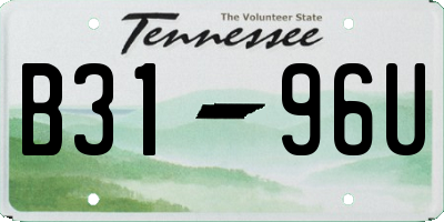 TN license plate B3196U