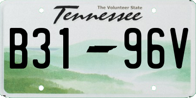 TN license plate B3196V