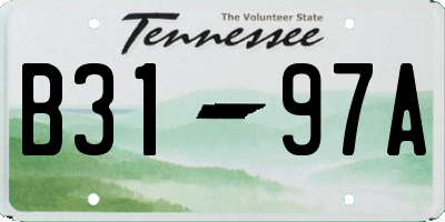 TN license plate B3197A