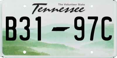 TN license plate B3197C