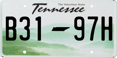 TN license plate B3197H