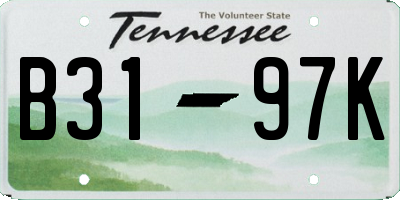 TN license plate B3197K