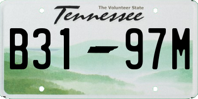 TN license plate B3197M