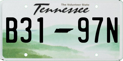 TN license plate B3197N