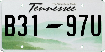 TN license plate B3197U
