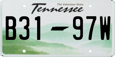 TN license plate B3197W