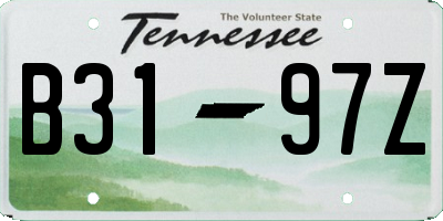 TN license plate B3197Z