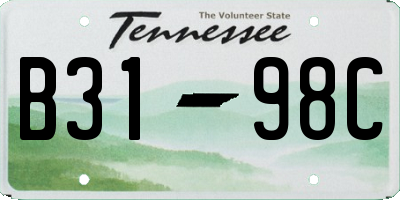 TN license plate B3198C