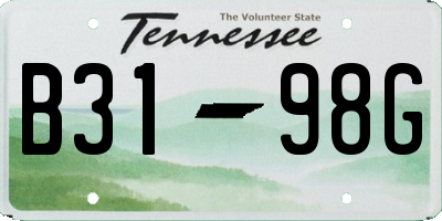 TN license plate B3198G