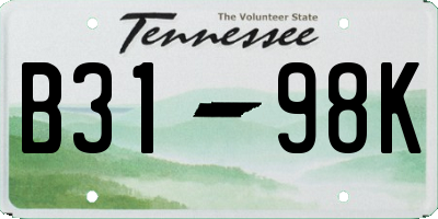 TN license plate B3198K