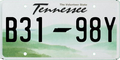 TN license plate B3198Y