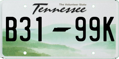 TN license plate B3199K