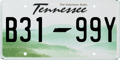 TN license plate B3199Y