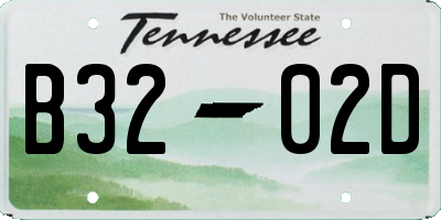 TN license plate B3202D