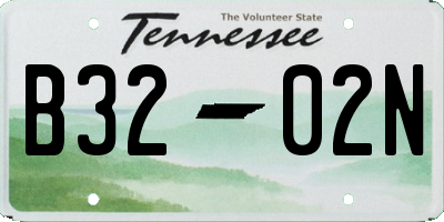 TN license plate B3202N