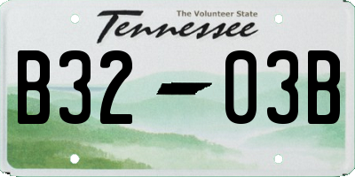 TN license plate B3203B