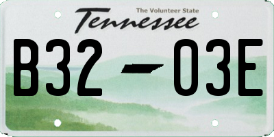 TN license plate B3203E